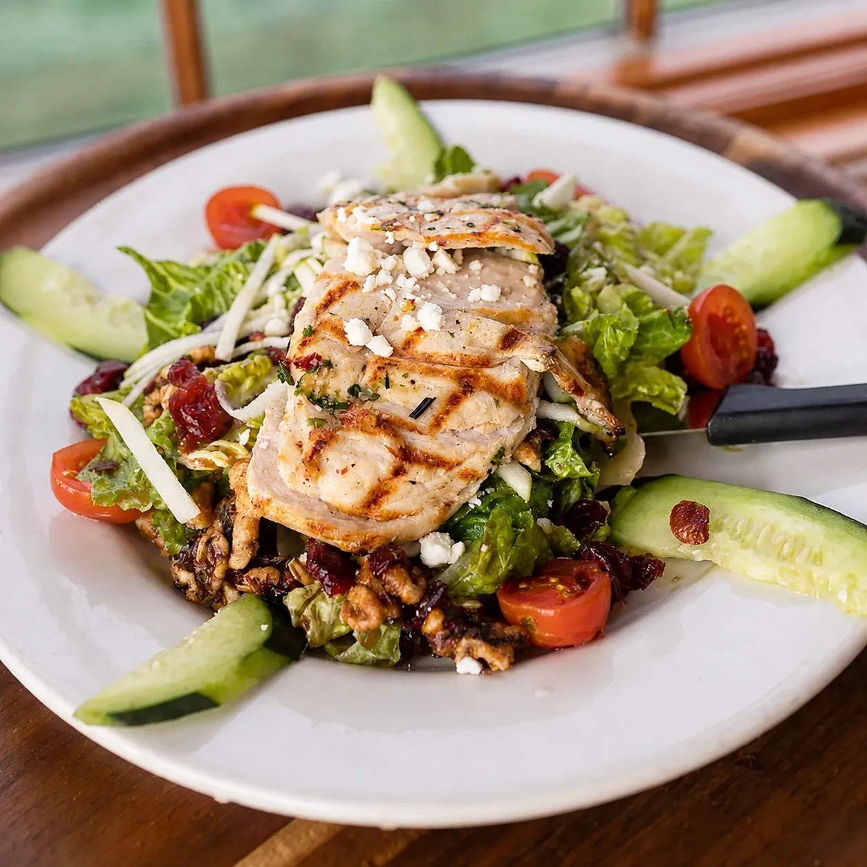 The Manette salad with grilled chicken, feta, walnuts and apples